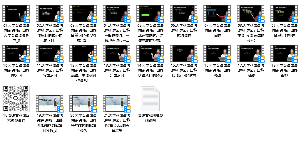 新东方田静英语四六级语法