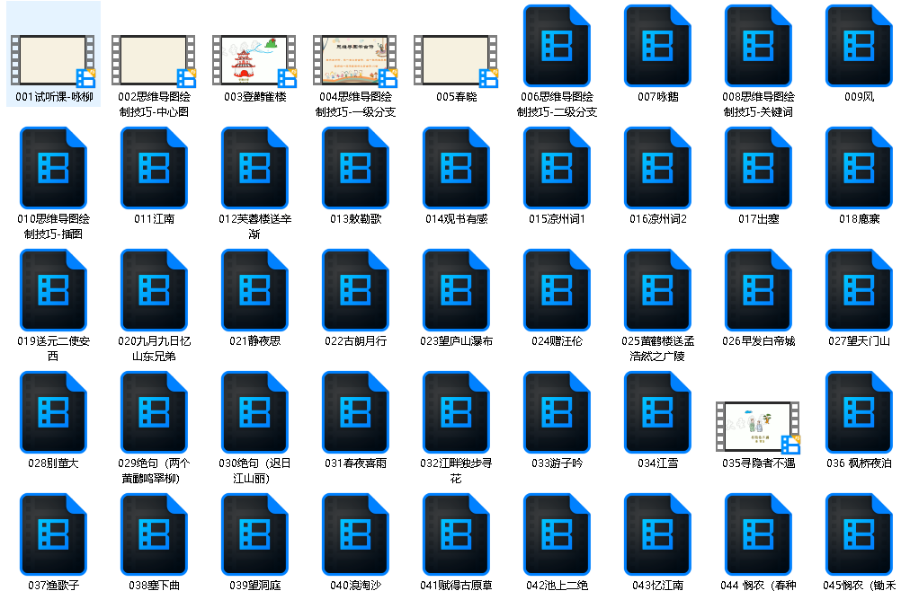 思维导图学古诗 （1-9年级）