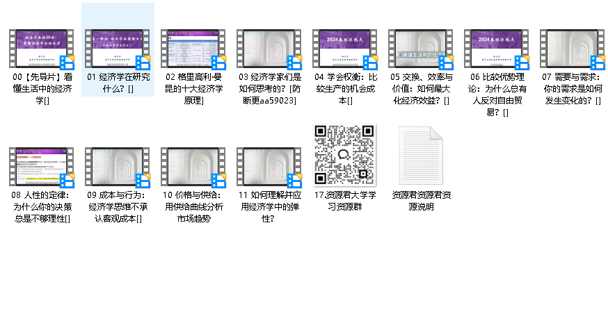 清华大学靳卫萍老师：经济学思维30讲