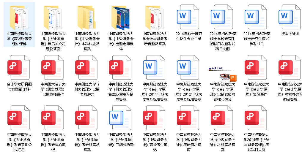中南财经政法大学会计与财务管理核心资料