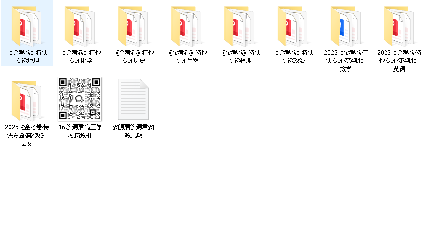 【高考快递】2025版《押题卷》（全科）（各8套）