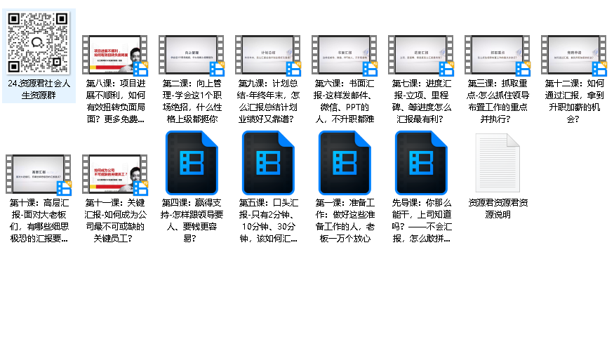 职场高手的12堂工作汇报术【课程】【视频】