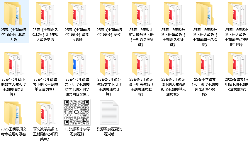 王朝霞《小学语数英学习资料包·2025春》