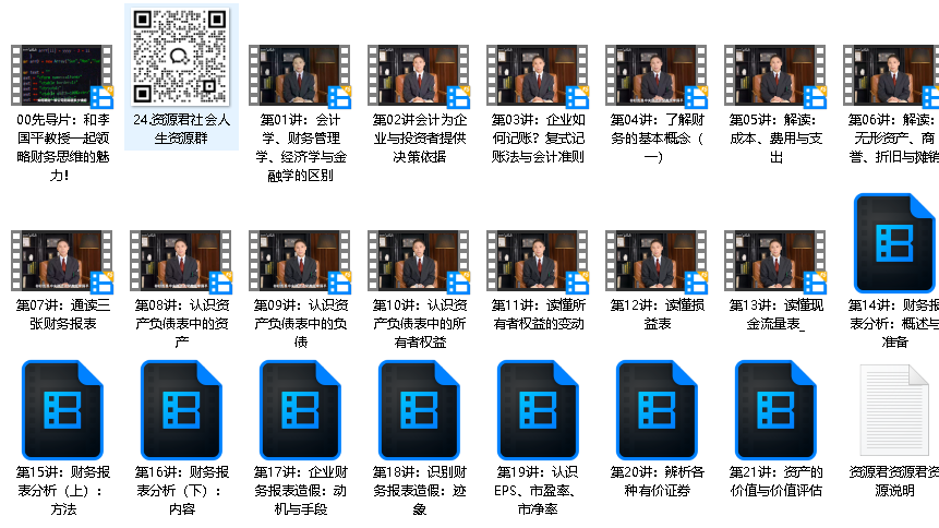李国平教授：财务通识二十讲（完结）