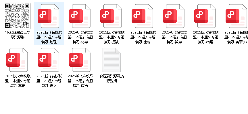备战2025新高考2025版《名校联盟·一本通》专题复习 全套九科 完整版