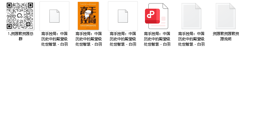 《高手控局：中国历史中的殿堂级处世智慧》（先转存再下载以免资源丢失）