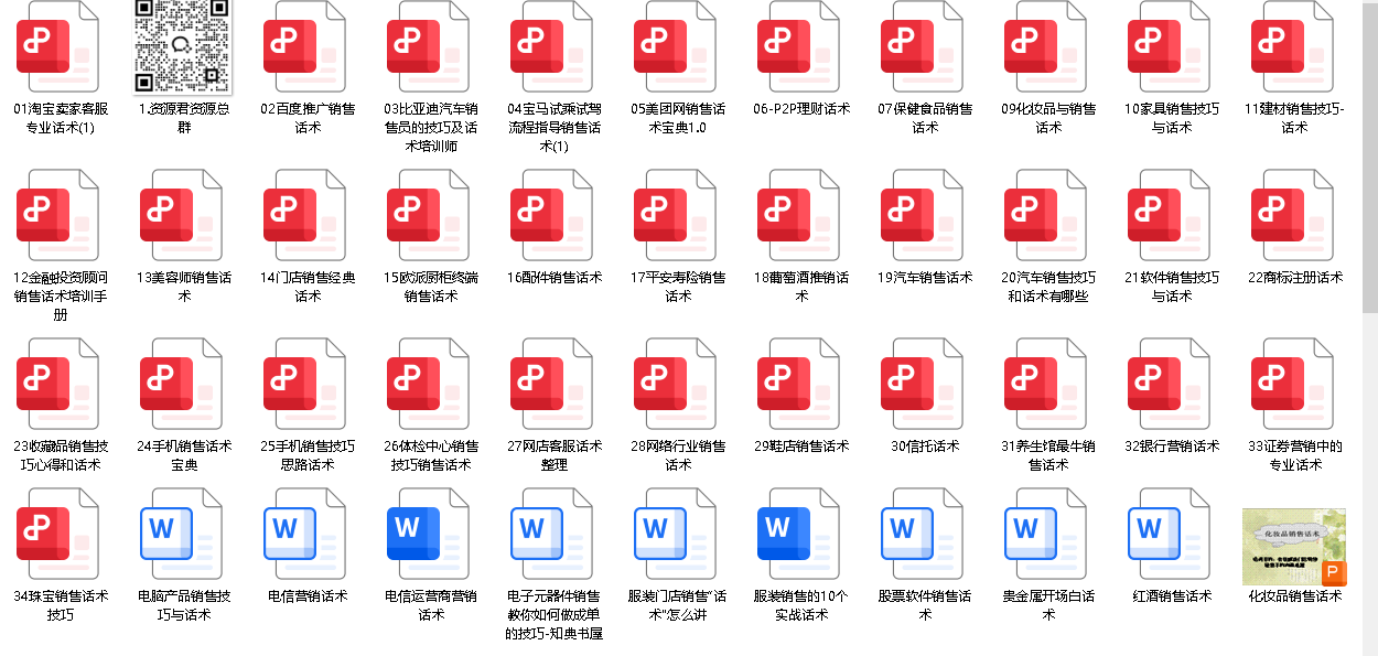 各个行业销售话术（117份）（先转存再下载以免资源丢失）