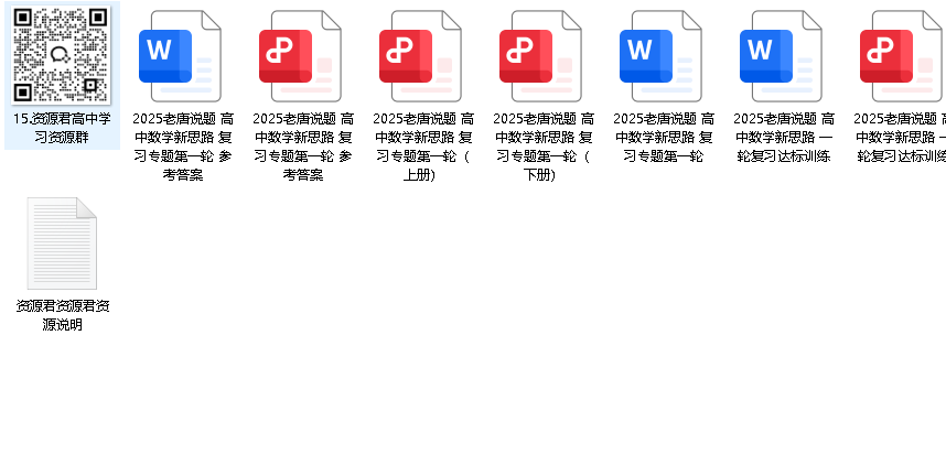 老唐说题《高中数学新思路·2025版》