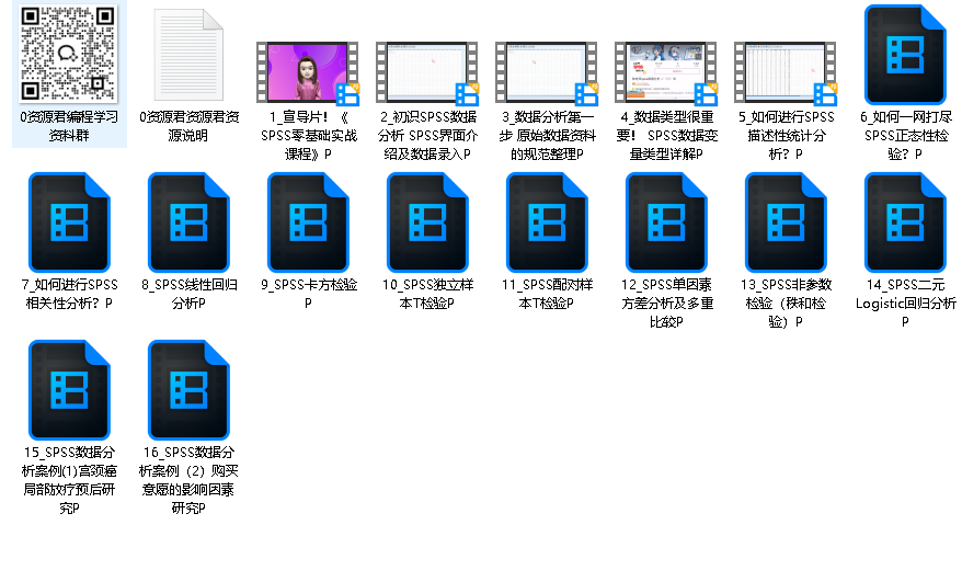 SPSS数据分析零基础实战课程（完结）