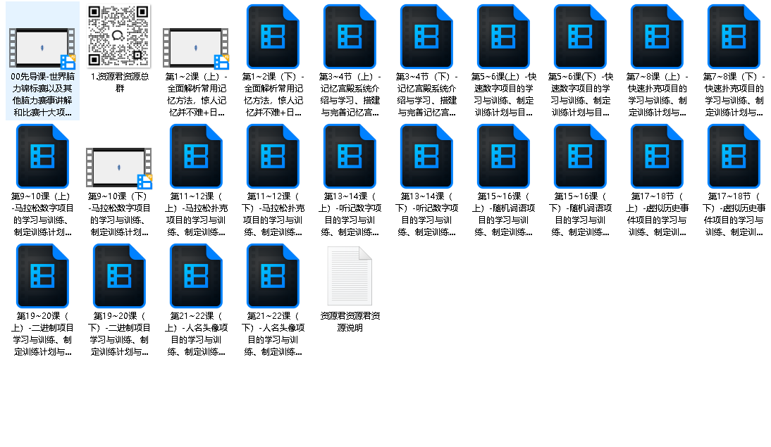 世界记忆大师考证班，3个月带你成就最强大脑（视频教学）（先转存再下载以免资源丢失）