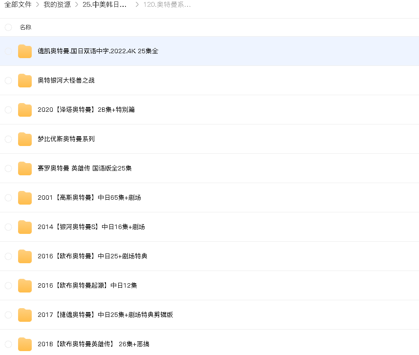 奥特曼系列合集（630G）