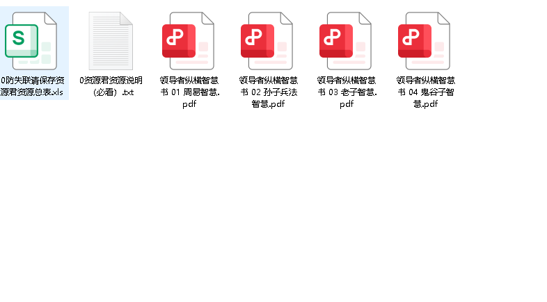 【领导者纵横智慧书】(先转存再下载以免资源丢失）