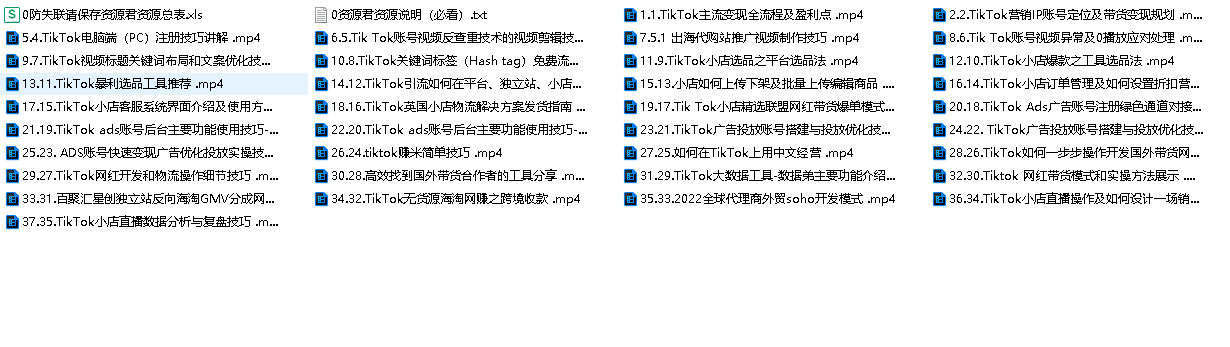 TikTok跨境短视频零基础到精通网赚变现课(先转存再下载以免资源丢失）