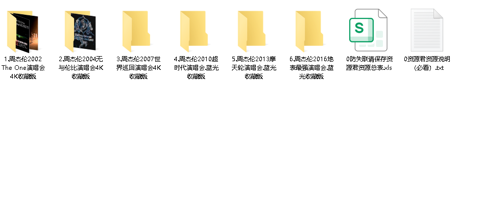 周杰伦2002-2016演唱会大合辑(先转存再下载以免资源丢失）