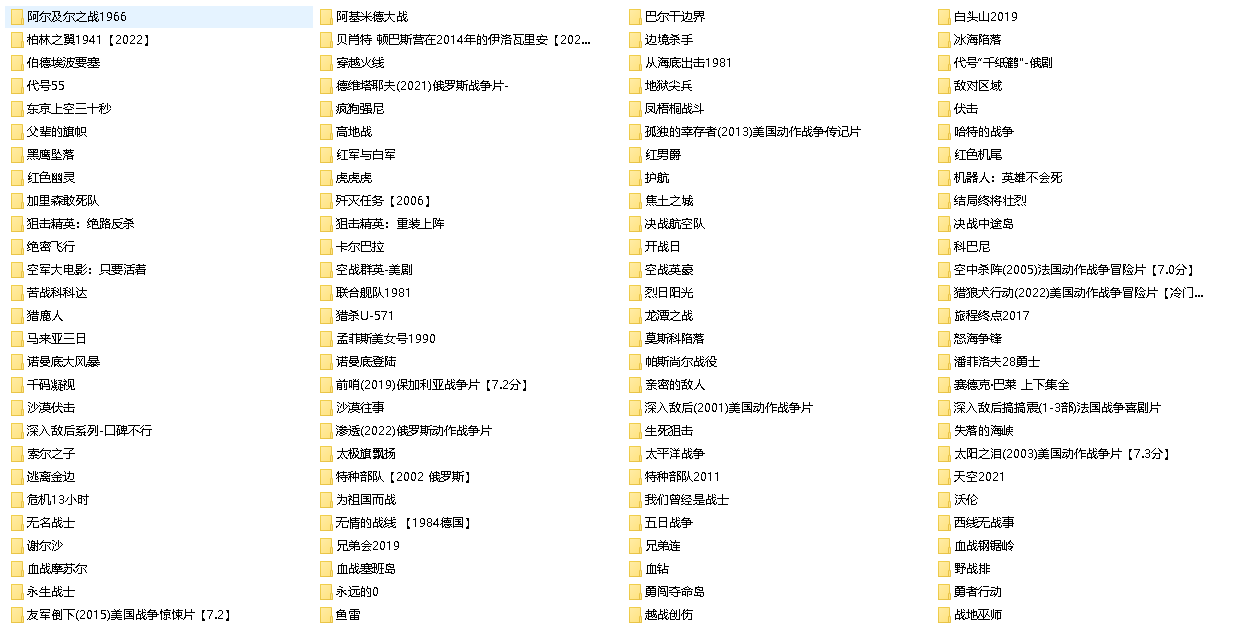 铁血硬核战争电影合集（共计115部）(先转存再下载以免资源丢失）