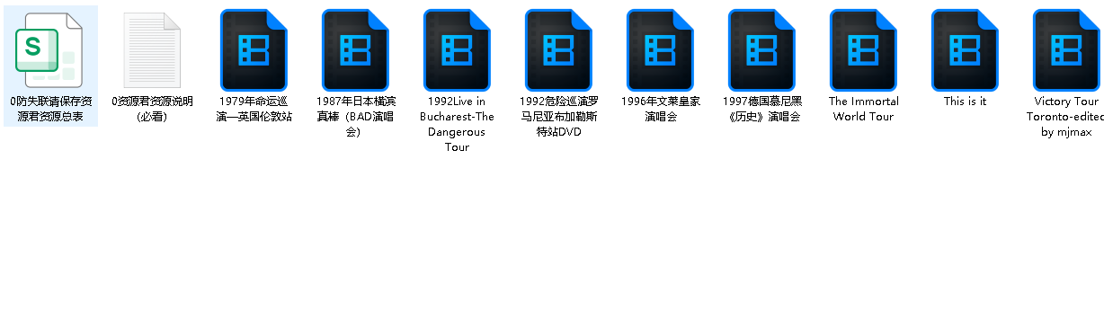 迈克尔·杰克逊：演唱会+MV(先转存再下载以免资源丢失）