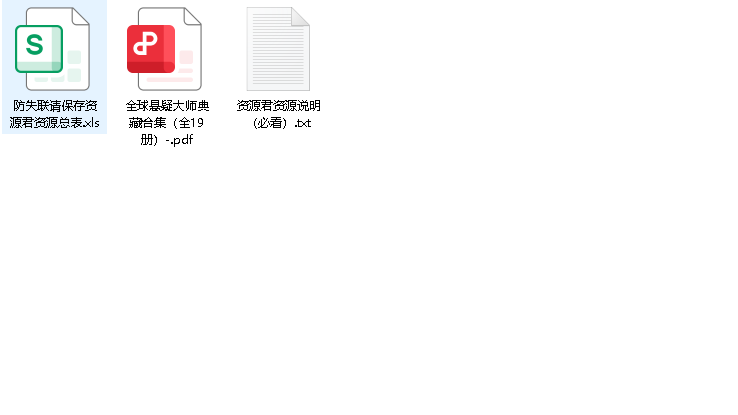 全球悬疑大师典藏合集19册(先转存再下载以免资源丢失）
