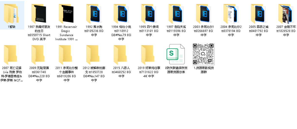 【昆汀·塔伦蒂诺】 作品超清合集 (1987-2019)(先转存再下载以免资源丢失）