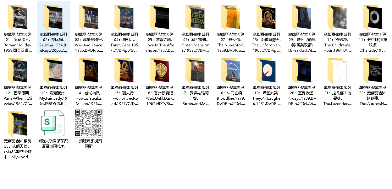 【奥黛丽·赫本】作品合集（24部）4K超清 无删减无水印 经典电影珍藏版(先转存再下载以免资源丢失）