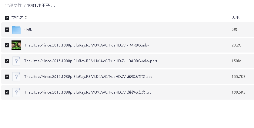 小王子 2015 法语中字 1080P蓝光原盘REMUX[附小说](先转存再下载以免资源丢失）