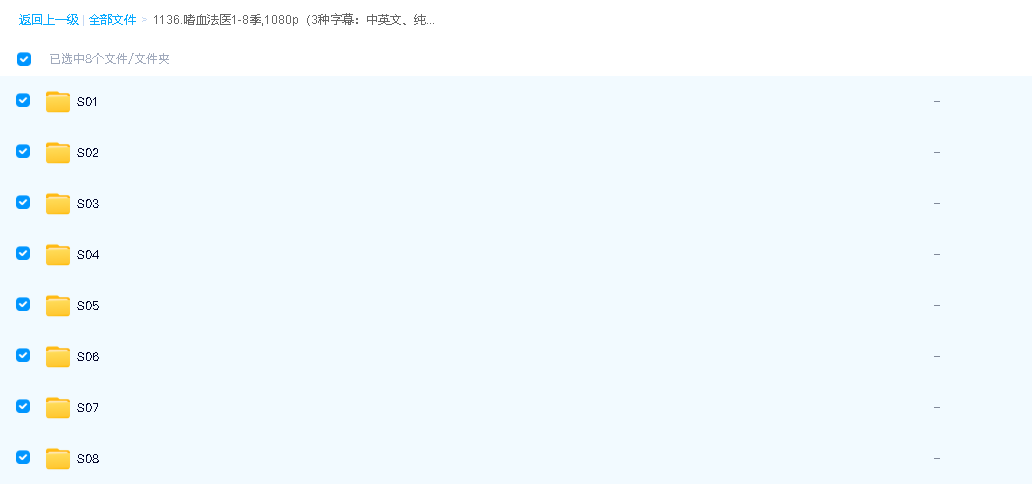 嗜血法医1-8季,1080p（3种字幕：中英文、纯英文、无字幕）(先转存再下载以免资源丢失）