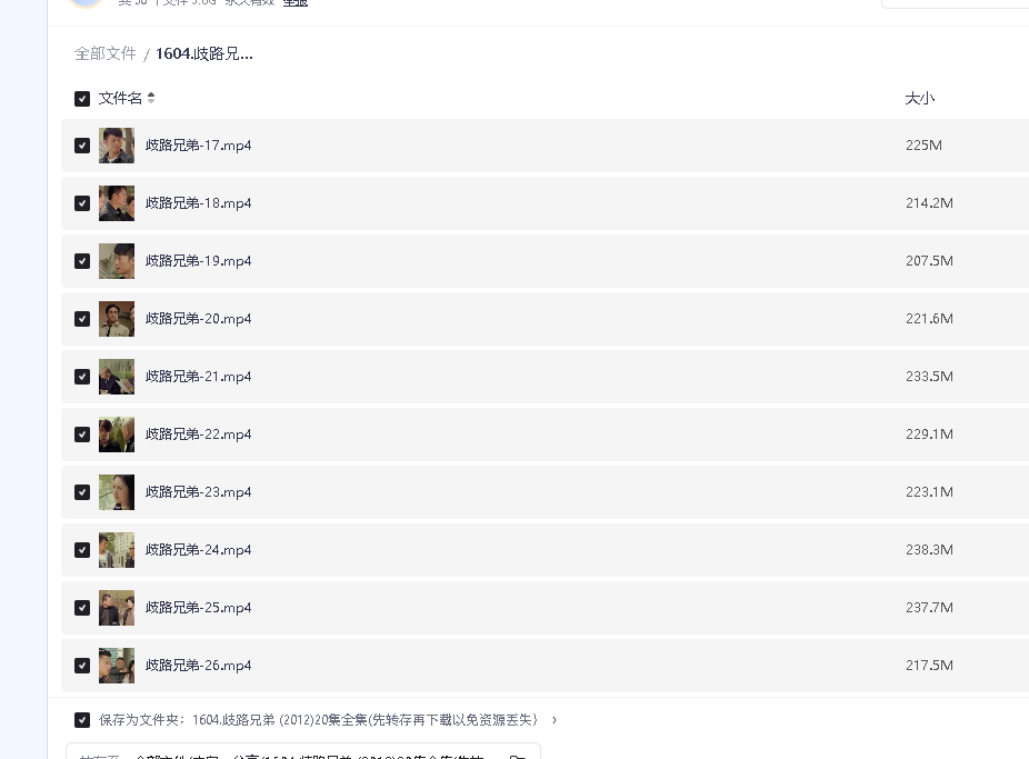 歧路兄弟 (2012)20集全集(先转存再下载以免资源丢失）