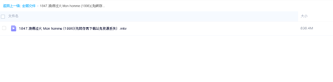 浪得过火 Mon homme (1996)(先转存再下载以免资源丢失）