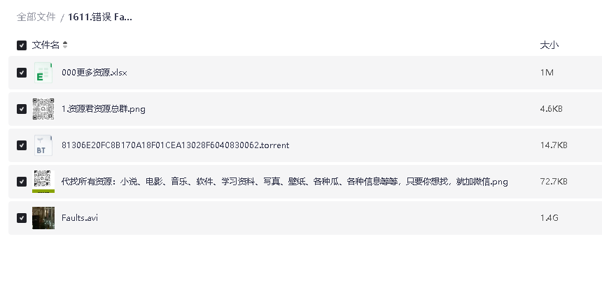 错误 Faults (2014)(先转存再下载以免资源丢失）