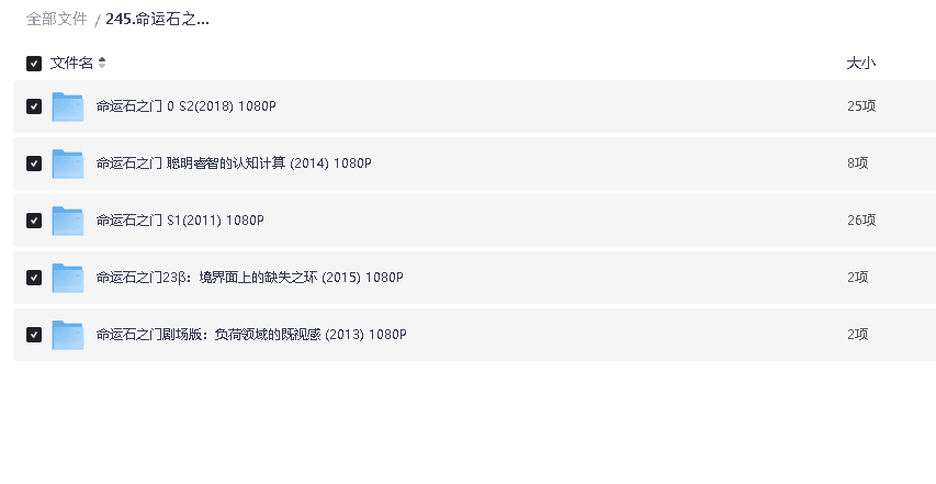 命运石之门 2季全 1080P + 剧场(先转存再下载以免资源丢失）
