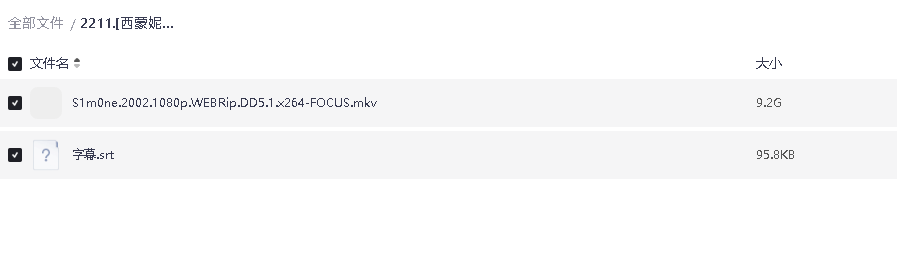 [西蒙妮][2002][英语中字][1080P][9.2G](先转存再下载以免资源丢失）