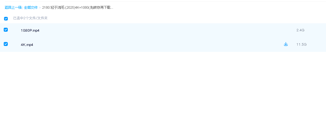 轻于鸿毛 (2025)4K+1080(先转存再下载以免资源丢失）